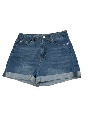 Everyday No Boundaries High Waisted Blue Rolled Cuff Stretch Denim Shorts